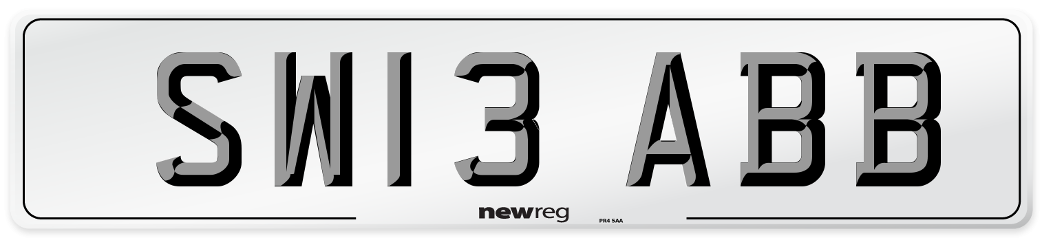 SW13 ABB Number Plate from New Reg
